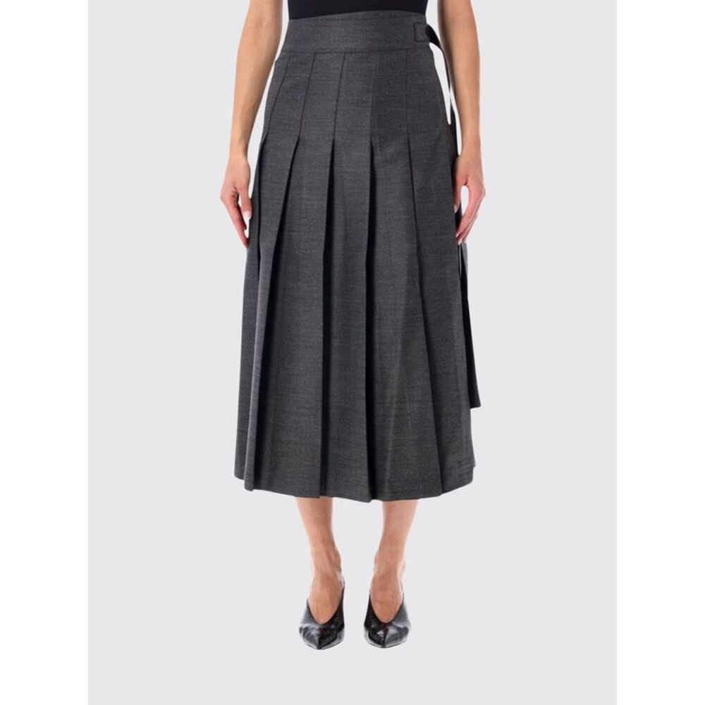 Rohe Women High-Waisted Pleated Midi Skirt Rohe In Wool Blend